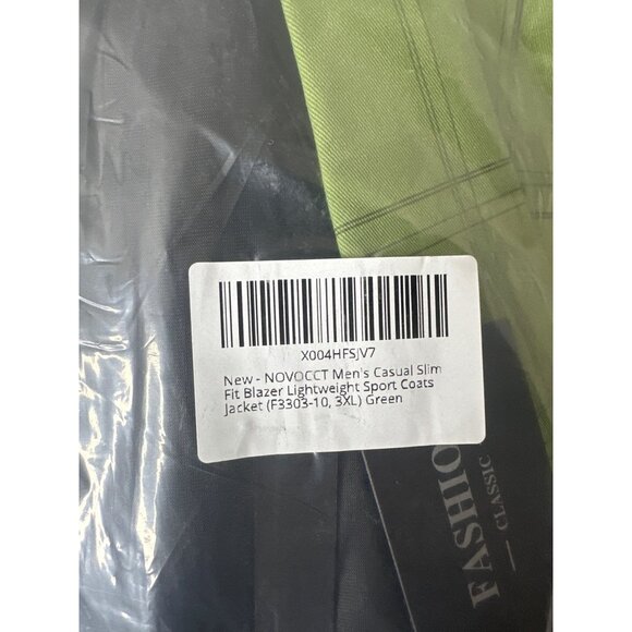 Mens Green Slim Fit Lightweight Casual Blazer Classic Sport Coat Jacket 3XL - Picture 6 of 6
